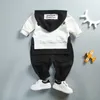2pc Toddler Baby Boys Clothes Lettre à manches longues manteau t-shirtpants sets6008985