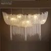 Modern Aluminum Chain Pendant Lamp Contemporary Chandelier Light Fixture Vintage Empire Suspension French Chain Home Hanging Lustre for Living room Restauran