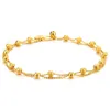 Lucky 18k Yellow Gold Filled Double Peads Chain Anklets smycken Women Gift232L6898194