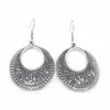 Bohemian Jewelry Enamel Carved Hollow Round Drop Earring Vintage Dangle Earrings Jewelry Women Gifts Wholesale 12 Pairs