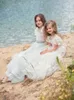 Elegant Flower Girls Dresses 2017 Papilio with Short Sleeves & Hand Made Flowers Real Photos First Communion Dress for Little Girls