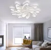 Lampadari moderni a soffitto a LED montati su superficie per soggiorno camera da letto Lampadari bianchi / neri Lampade con paralume in acrilico Illuminazione