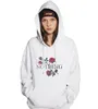 Kvinnors Tröjor Inget tryckt Rose Blomma Broderi Långärmad Vit Grå Storlek S M L XL Hooded Jacket Coat Femmes