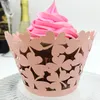 Ślub Favor Lucky Leaf Laser Cut Lace Cream Cup Cake Cupper Cupcake Wrappers na Wedding Birthday Party Decoration 12PC za dużo