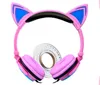 Le plus récent casque de jeu écouteur avec lumière LED pliable clignotant brillant mignon chat oreille casque pour PC ordinateur portable Mobile Phon4088184