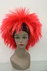 Livraison gratuite charmante belle nouvelle vente chaude meilleure perruque de carnaval bordeaux avec or Afro moelleux fête Cosplay bandeau perruques