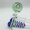 Tubo per bruciatore a nafta in vetro Tubi con manico a spirale Bubbler Pyrex mini Tubi con manico in vetro