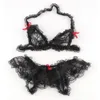 Lingerie Sexy preto perspectiva de renda tentação três ponto biquíni mulheres conjunto de lingerie micro biquíni KY055