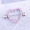 Hartvormige Tepelschild Ringen Covers Medische Roestvrijstalen Barbells Crystal Rhinestone Piercing Body Sieraden Mix