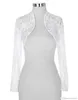 Elegant 2016 New Stock Women Ladies Long Sleeve Cropped Black Lace Shrug Bolero Wedding Jackets White Bridal Wraps4556475