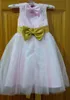 Nouvelle robes fille fleur Jupettes Parti Bow Communion Pageant robe pour les petites filles Enfants / enfants Keyhole Robe de mariage