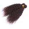 Vendita calda 8A Capelli ricci brasiliani 3 pz / lotto Capelli vergini ricci malesi Fasci di tessuto ricci Estensioni dei capelli umani Colore naturale Marrone scuro # 4