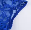 良いA ++イブニングドレス女性のセクシーなスリムライトブルーレースシフォンバックジッパーセックスロングスカートLX024