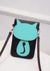 2017 새로운 귀여운 만화 지갑 가방 가죽 크로스 바디 어깨 전화 동전 가방 고양이 새로운 디자인