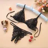 Set di lingerie sexy da donna in pizzo trasparente sexy perizoma e perizoma intimo T-pantaloni + reggiseno Lingerie Panty Opcion Regia DHL Prezzo di fabbrica