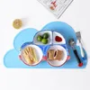 Bebek Çocuk Silikon Bulut Placemat Nordic Tasarım Gıda Tasarımı Mat Su geçirmez Slip Slip Taşınabilir Yıkanabilir Ped