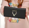 المحفظة الطويلة للسيدات بثلاثة أضعاف Deer Head 2017 New Fashion Cool Memeanor Frosted Multi Carb Wallet