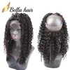 Bella Virgin Human Hair 360 Lace Frontal Stängning med buntar Brasilianska Curly Wave Natural Color Weaves3535031