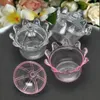 Gratis frakt 50pcs Creative Transparent Clear Crown Candy Box Baby Shower Plastic Candy Holder Kids Party Favors och Födelsedaggåvor