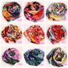 9STYLES Lavande Rouge Noir Lys Fleur Foulards Femmes Mode Satin Peinture À L'huile Long Wrap Châle Plage Foulard En Soie 160X50cm S82-s90