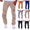 Partihandel-6 färg nya vintage män casual hål rippade jeans mens mode skinny denim cargo byxor hip-hop man