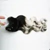 Onda do corpo brasileiro virgem extensões de cabelo micro loop T1b / extensões de cabelo ombre cinza 100g micro link extensões de cabelo humano