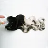 Estensioni dei capelli micro loop dell'onda del corpo vergine brasiliana T1b / estensioni dei capelli ombre grigie estensioni dei capelli umani micro collegamento 100g