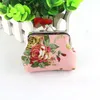 Nova moda bolsa de moedas de flores vintage porta-chaves de lona carteira ferrolho pequena bolsa de presentes bolsa de embreagem