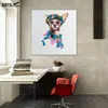 100% Handmade Cute Chihuahua Dog Oil Painting on Canvas Modern Cartoon Animal Lovely Pet Paintings For Room Wall Decor2525