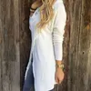 Women Autumn Spring Sweater Asymmetric Tops Tassel Long Cowl Neck Black Gray White 8MRW