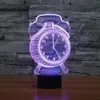 Relógio de ilusão de óptica 3D 7 Alteração de cor LED Touch Desk Lamp Night Night LightAlarm Clock Baby Crianças Iluminação de cabeceira Tab6006130