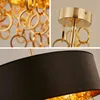 Lampadari moderni con lampade a sospensione a tamburo nero Lampade a sospensione anelli d'oro Gocce in plafoniera rotonda