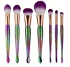 7 pçs / set Escovas De Maquiagem Sereia Set Make Up Escova 3D Escovas Sereia Colorido Fundação Creme Em Pó Blush Peixe Cauda Escova Kit Preço de Fábrica