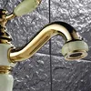 Wasserhahn mit verchromtem Messing / vergoldetem Jade-Körper / Einhebelmischer für kaltes und warmes Bad HS313 / Multifunktionsschlüssel