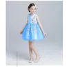 Estate 2017 New Princess Birthday Party Dress 4-12T Blue Color Flower Girls Dress per abbigliamento per bambini per ragazze per ragazze adolescenti