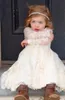 Vintage Ivory Lace Little Princess Flower Girl Dress with Long Sleeves