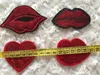 1 ensemble de patchs de paillettes brodés comprend 6 pièces de patchwork zakka à motif de lèvre thermocollant DIY appliques faites à la main pour la couture quilti230W
