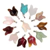 Pierre naturelle Chakra Perles Couleurs Mixtes Guérison Reiki Tiger Eye Gris Agate Charme Feuille Entretoise Perles Pendentif pour DIY bijoux Résultats 20 * 15mm