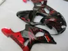 Motorcycle fairing kit for Suzuki GSXR1000 00 01 02 red flames black fairings set GSXR1000 2000 2001 2002 OT07