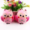 Großhandel 12CM Nette Squishy Kawaii Rosa Eule PU Weiche Langsam Steigende Telefon Strap Squeeze Pause Kinder Spielzeug Entlasten Angst spaß Geschenk