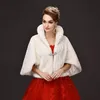 Biały Fur Coat Wedding Szal Szal Wzrost Rug Bridal Prom Bolero Papier Ladies Wieczór Party Faux Fur Wedding Okładki Moda Vintage