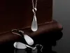 Sterling Silver Waterdrop opale pendentif collier boucles d'oreilles ensemble