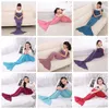 Kids Mermaid Tail Blankets Hand Crochet Mermaid Blankets Mermaid Costume Cocoon Mermaid Sleeping Bags Bed Knit Sofa Blankets Gifts B1360 10