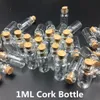 1 мл флаконов прозрачные стеклянные бутылки с пробками мини -стеклян