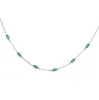 2017 factory fine 925 sterling silver green enemal link chain choker statement jewelry Evil eye silver women dainty necklace