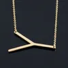 Damesmode Zijdelings Gepersonaliseerde A-Z Letter Naam Initial Gold Verzilverd Roestvrijstalen ketting Hanger voor vrouwen Beste geschenk