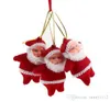 Enfeites de árvore de natal Papai Noel ano novo decoração CHRISMAS Decorações Da Árvore de ouro corda Pendurado Ornamentos vermelho minúsculo santa bonecas