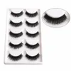 1 Box 5 Pairs Thick Black False Eyelashes Makeup Tips Natural Smoky Makeup Long Fake Eye Lashes