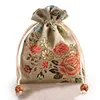 Thicken Peony Flower Small Drawstring Cloth Bag Silk Brocade Jewelry perfume Makeup Tools Storage Pouch Candy Tea Favor Bags Packaging