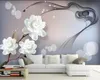 寝室のためのファッション装飾の家の装飾白い花の煙の夢の背景壁